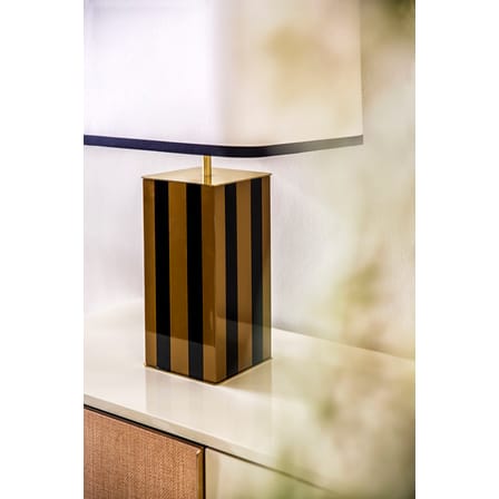 Lampe de table Elysée tissu bois jaune noir / H 71 cm - RED Edition