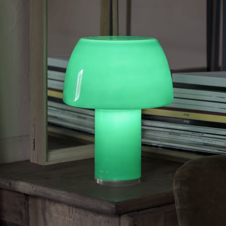 Lampe extérieur sans fil rechargeable Lorosae LED verre vert - Nemo