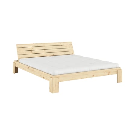 Lit double Layers Headboard / Pour matelas 180 x 200 cm - Avec tête de lit & rangements - KARUP