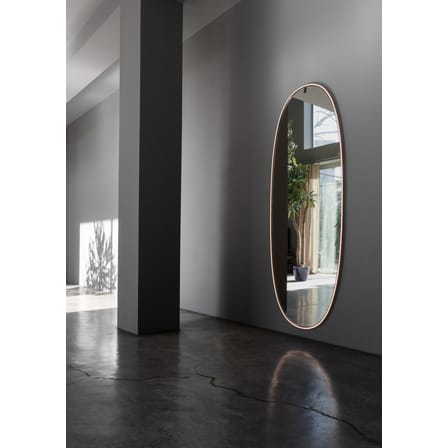 Miroir lumineux La Plus Belle argent métal LED / By Starck - H 205 cm - Flos