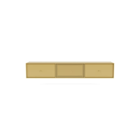 Mobile TV sospeso Octave V legno giallo / L 138 x P 30 x H 24 cm - MONTANA