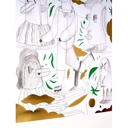 Poster Jaime Hayon x The Wrong Shop - Animalothèque papierfaser grün / 49 x 67,8 cm - Exklusivität - The Wrong Shop