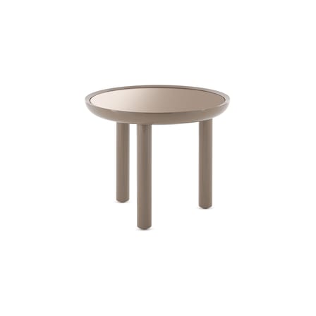 Table basse K-TOP beige / Ø 60 x H 50 cm - Plateau miroir - Kartell