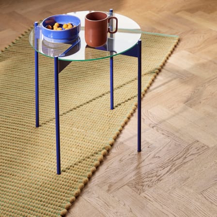 Table d'appoint Beam verre bleu / Ø 45 x H 42 cm - HÜBSCH