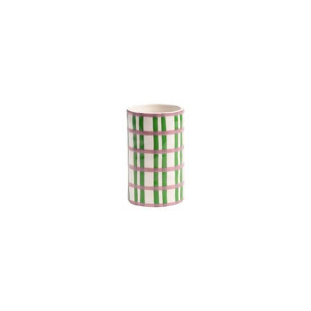 Vase Clash Grid céramique multicolore / Ø 8 x H 13 cm - Peint à la main - & klevering