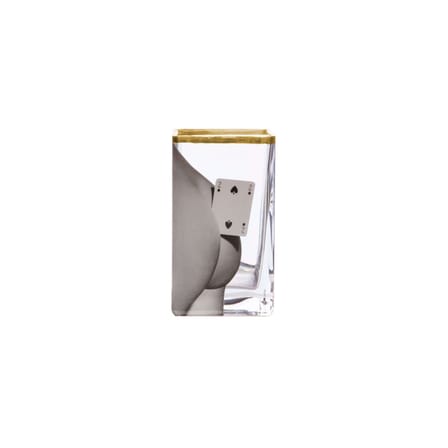 Vase Toiletpaper - Two of Spades verre multicolore / 10 x 8 x H 14 cm - Détail or 24K - Seletti
