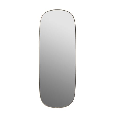 Framed Large Wall mirror metal beige / 44 x 118 cm - Muuto