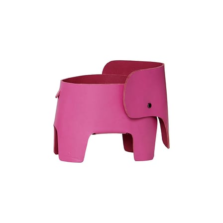 Elephant Wireless rechargeable lamp leather pink / Handmade in France - EO