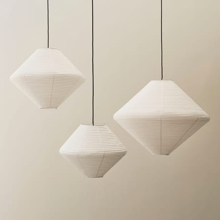 Abat-jour Paper Shade Diamond papier blanc / Ø 50 cm- Sans système électrique - Hay
