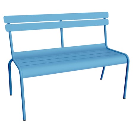 Banc avec dossier Luxembourg métal bleu / 3 places - L 118 cm - Fermob