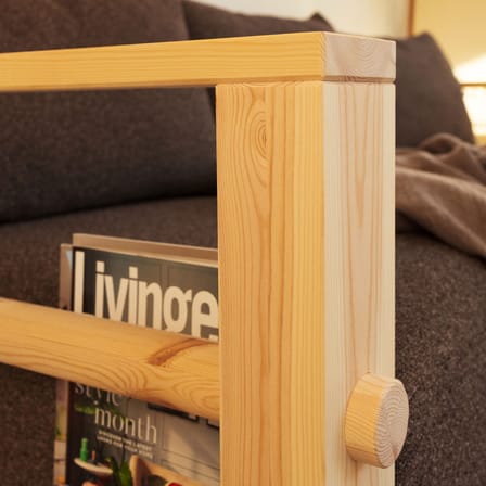 Divano convertibile Bare tessuto legno marrone / Letto 1 persona - L 225 cm - KARUP