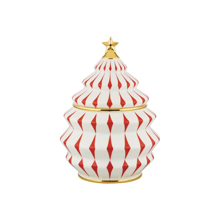 Boîte à biscuits Delight céramique rouge / Décoré à la main - Ø 19 x H 28 cm - Alessi