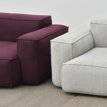 Canapé droit Mags Soft Low Armrest n°1 gris clair / 2,5 places - L 238 cm - Hay