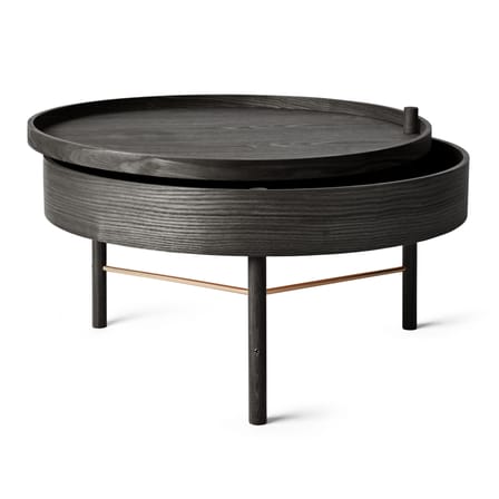 Couchtisch Turning table holz schwarz / mit Staufach - Ø 65 cm - Audo Copenhagen