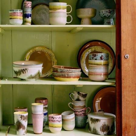 Coupelle 70s ceramics céramique multicolore / Set de 4 - Ø 12,5 x H 6 cm / 40 cl - HK LIVING