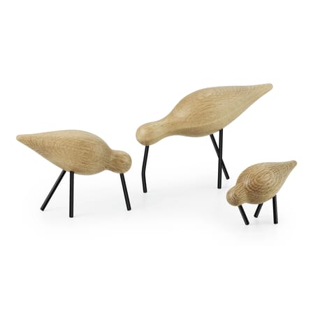 Décoration Oiseau Shorebird L chêne naturel & noir / L 22 x H 14 cm - Normann Copenhagen