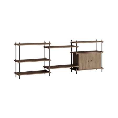 Étagère Shelving System – s.85.3.B bois marron / L 239 x H 85 x Prof. 35 cm - MOEBE