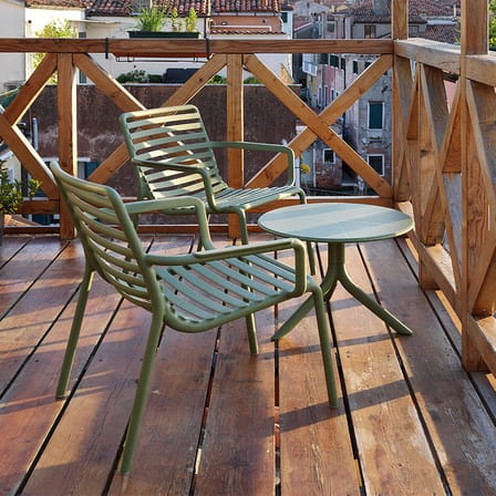 Fauteuil bas empilable Doga Relax vert agave - NARDI