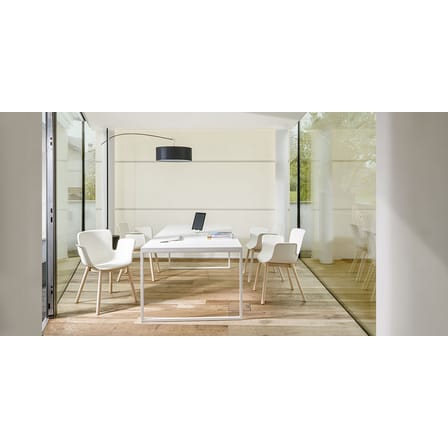 Fauteuil Juli Plastic plastique blanc / 4 pieds bois - Cappellini