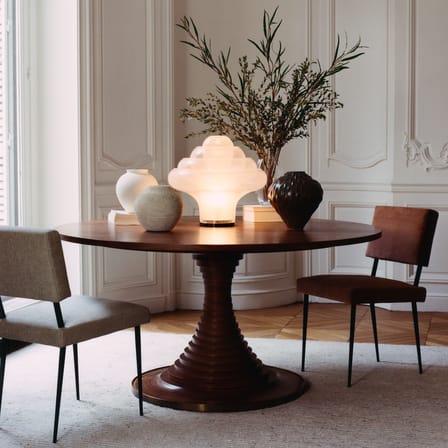 Lampe de table Lotus verre transparent / Réédition 1969 - Gubi