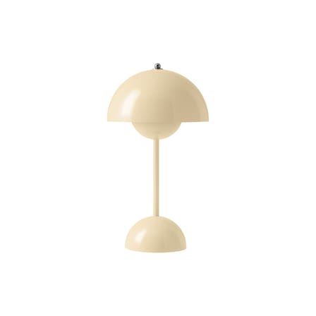 Lampe sans fil rechargeable Flowerpot VP9 métal beige / Ø 16 x H 29 cm - Verner Panton, 1968 - &tradition