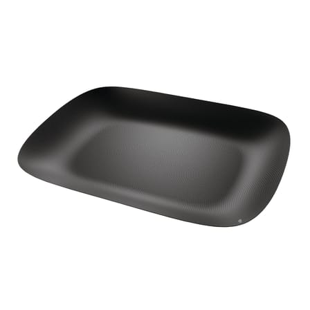 Plateau Moiré métal noir / Acier - 45 x 34 cm - Alessi