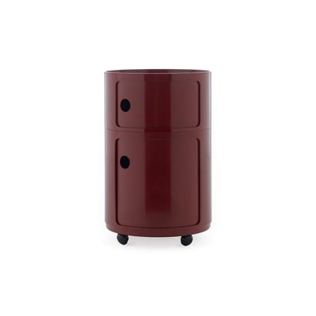 Rangement Componibili New Big plastique rouge / 2 tiroirs - Ø 42 x H 61,5 cm - Kartell