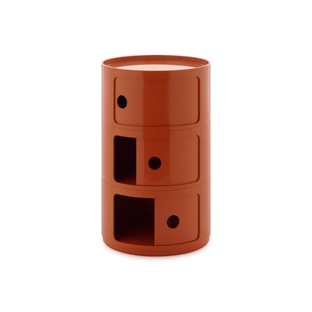 Rangement Componibili New Big plastique orange / 3 tiroirs - Ø 42 x H 69,5 cm - Kartell