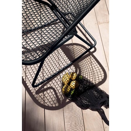 Sixties Rocking chair plastic material black / Flexible woven plastic seat - Fermob