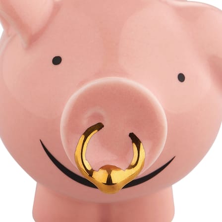 Santon Porcafortuna céramique rose / peint main - Alessi