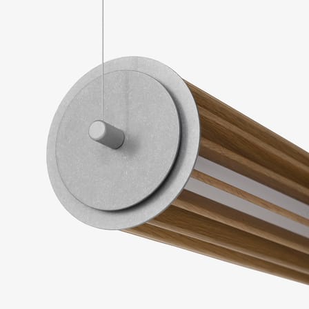 Suspension Numbra TY1 LED bois / L 122 cm - Position horizontale ou verticale - &tradition