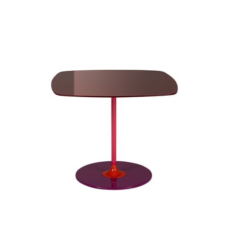 Table d'appoint Thierry verre rouge / 50 x 50 x H 40 cm - Verre - Kartell