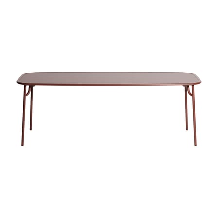 Table rectangulaire Week-end métal rouge / Aluminium - 220 x 85 cm - Petite Friture