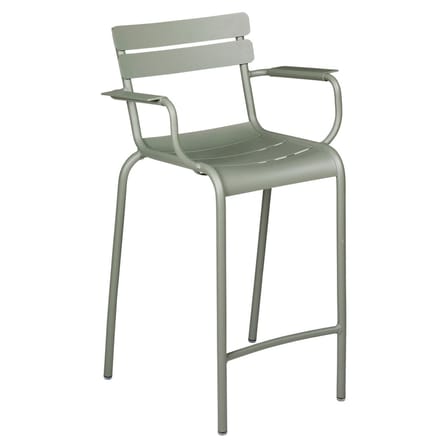 Chaise de bar Luxembourg Bridge métal vert / H 69,5 cm - Accoudoirs - Fermob