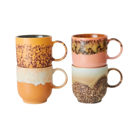 Set de 4 tasses à café 70s ceramics / 25 cl - HK LIVING