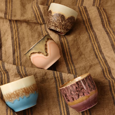 Set de 4 tasses à espresso 70s ceramics Lagoon / 25 cl - HK LIVING