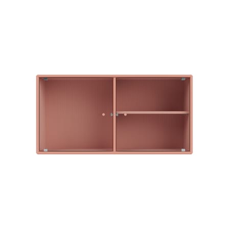 Rangement mural Ripple I bois rose / Vitrine - L 69,6 x P 20 x H 35,4 cm / Verre ondulé - MONTANA