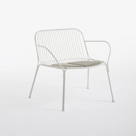 Accessoire  tissu beige blanc / Coussin assise - Pour fauteuil bas HiRay - Recyclé - Kartell