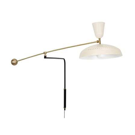 Applique avec prise G1 métal beige / Réédition 1951, Pierre Guariche - L 115 cm - SAMMODE STUDIO
