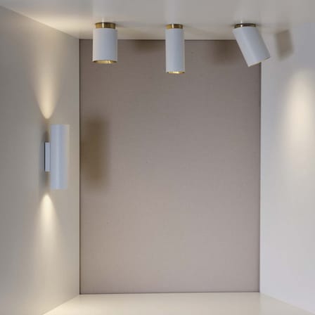 Applique Tobo W65 métal blanc / Ø 6,5 x H 22 cm - DCW éditions