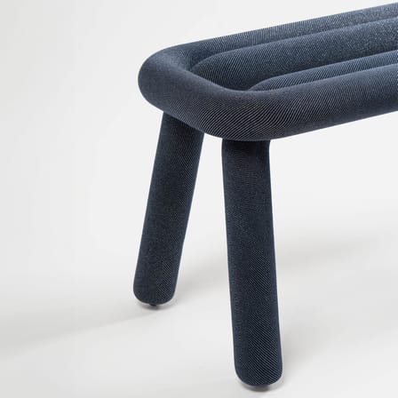 Banc rembourré Bold Sparkling tissu bleu / Scintillant - L 100 cm - Moustache