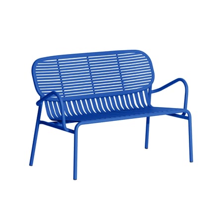 Banquette Week-End métal bleu / Aluminium - L 114 cm - Petite Friture
