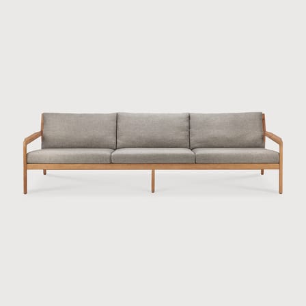 Canapé de jardin 3 places Jack Outdoor tissu bois gris / L 265 cm - Teck - Ethnicraft