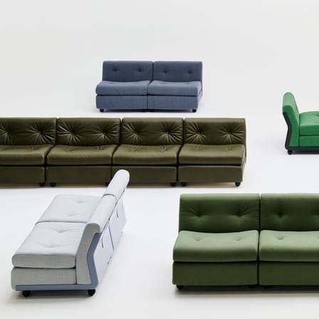 Canapé modulable Amanta cuir / 4 places - L 317 cm / Réédition 1966, Mario Bellini - Hay