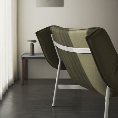 Couchtisch Couple keramik blau / 84.5 x 40 x H 40 cm - Beidseitig verwendbare Steinzeug-Tischplatte - Muuto