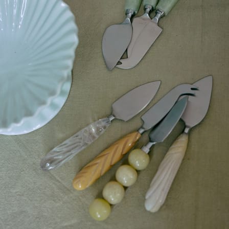 Set de 3 couteaux à fromage  plastique beige - HK LIVING