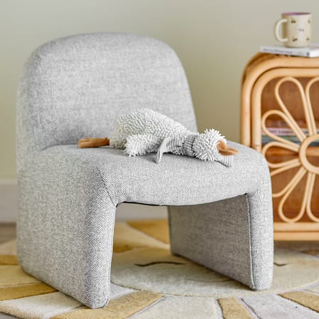Fauteuil enfant Neel tissu gris - Bloomingville