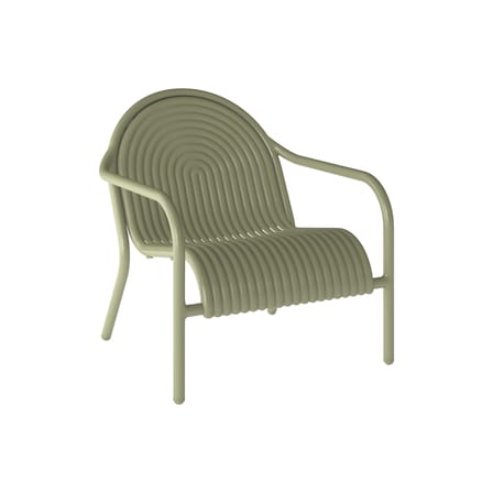 Groove Lounge Low armchair metal green - Tom Dixon