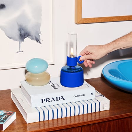 Lampe à huile Flamtastique XS plastique bleu / H 22,5 cm - Indoor - Fatboy