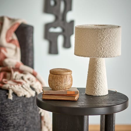 Lampe de table Emmie / Ø 20 x H 30 cm - Tissu bouclette - Bloomingville